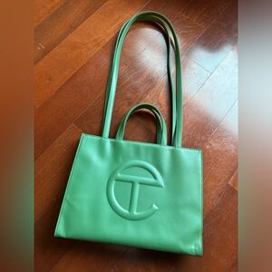 Telfar Medium Everyday Unisex Shopping Bag purse in green leaf